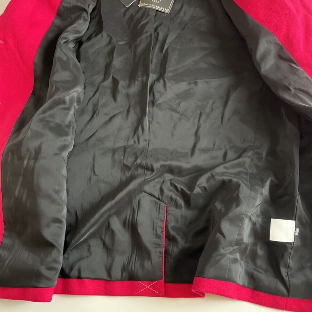 NEW Talbots Marzotto Blazer Size 8 Pink Black Velvet Lapel Pockets 99% Wool - Picture 14 of 14